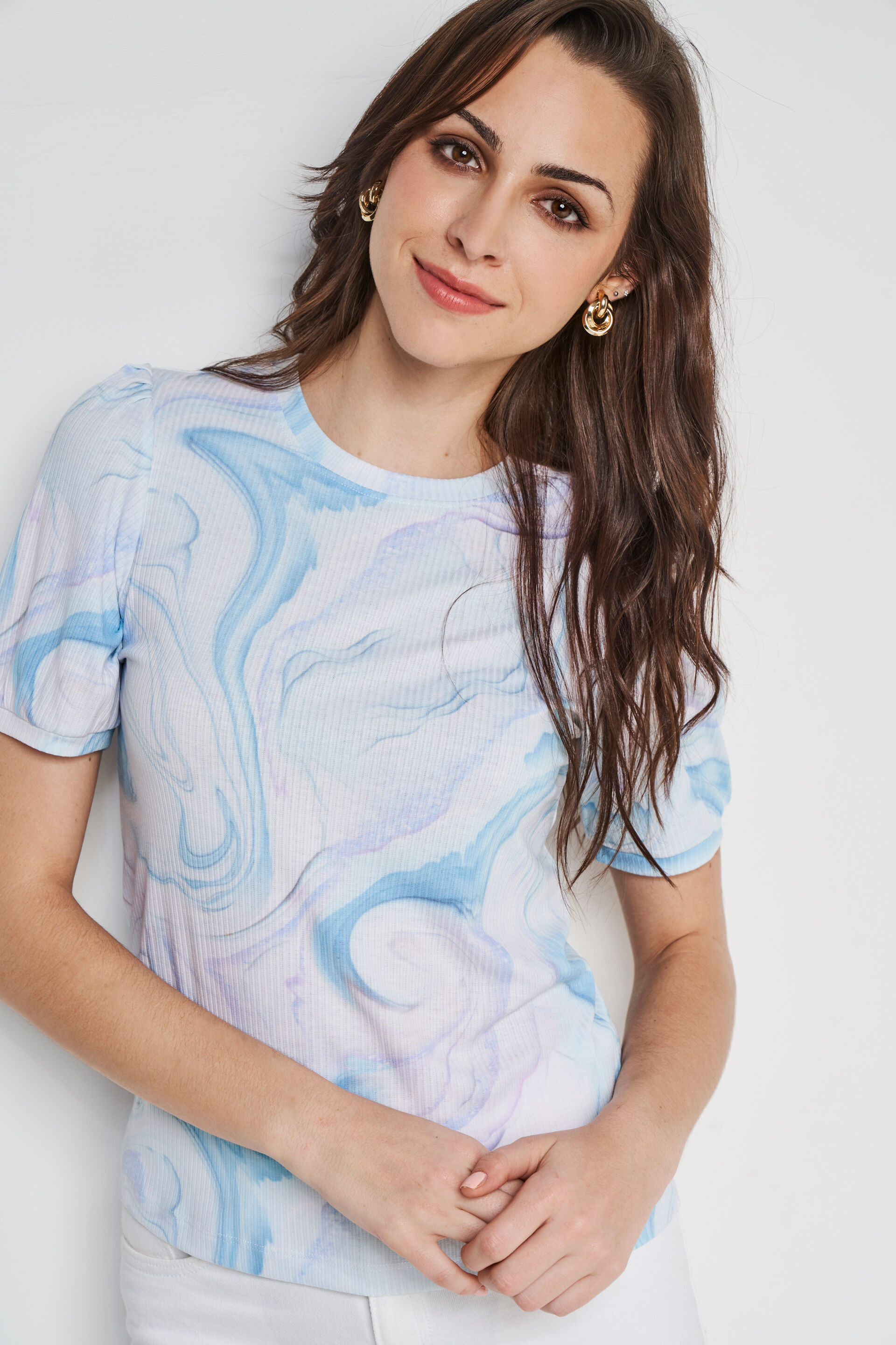Multi Color Abstract Straight Top, Multi Color, image 2