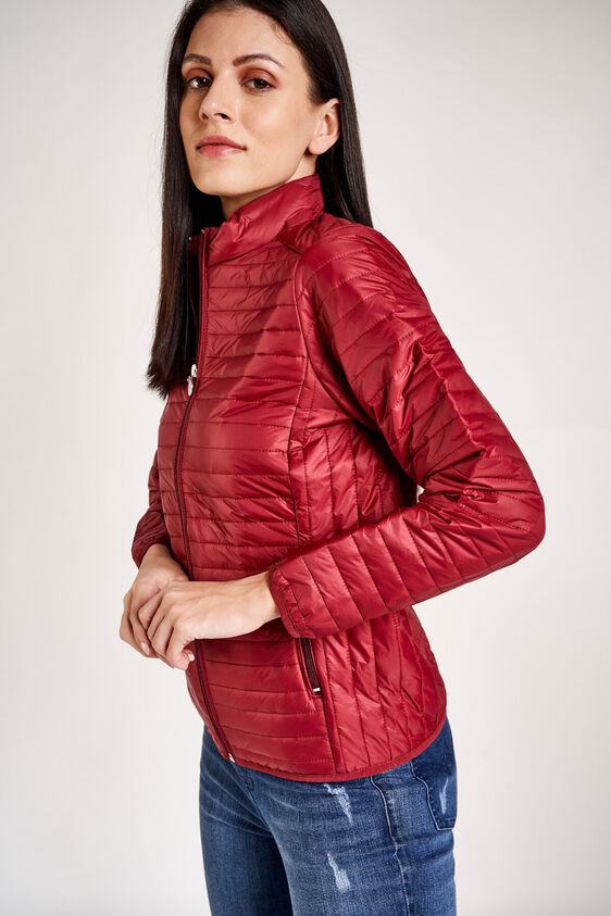 5 - Wine High Neck Puffer Jacket, image 5