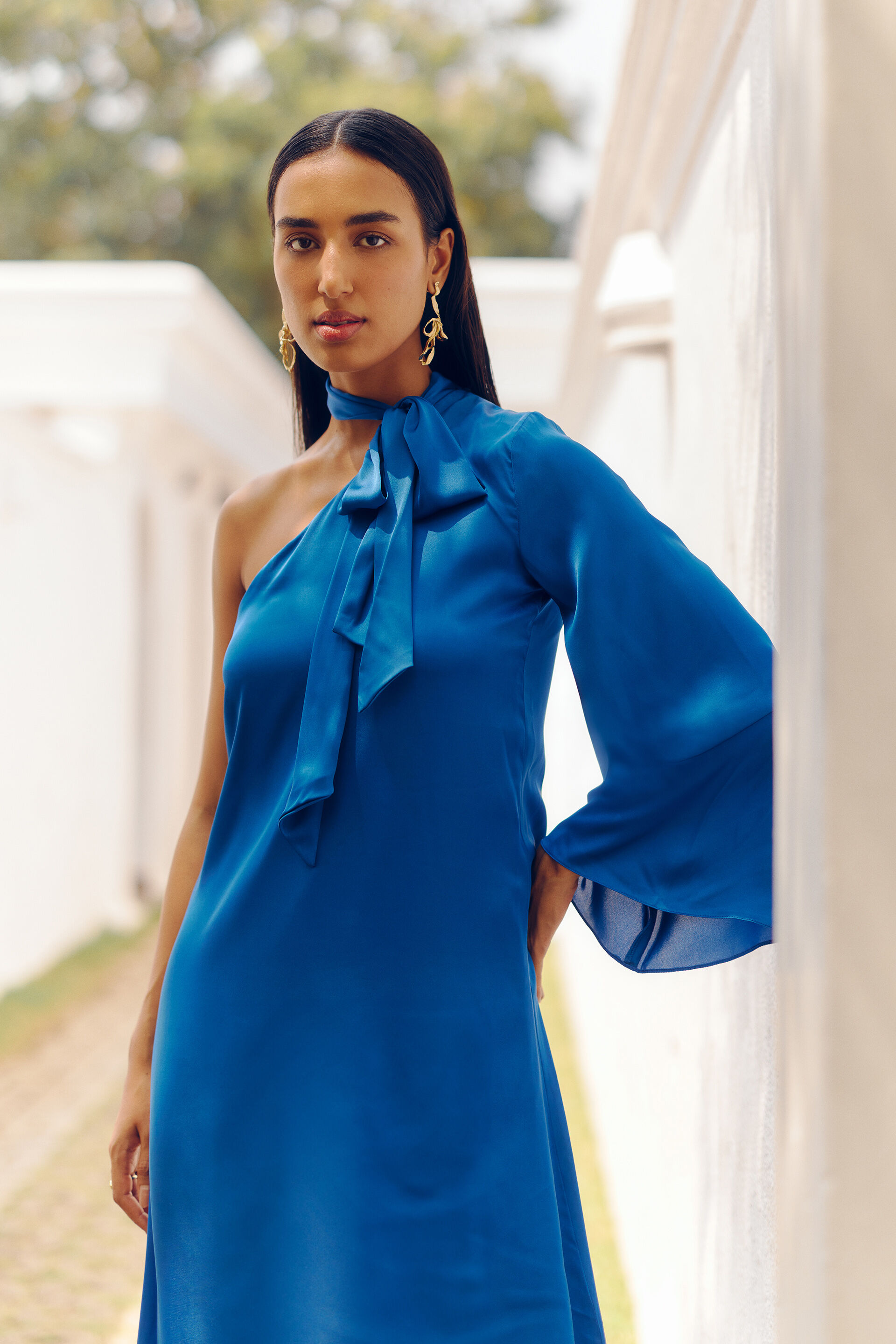 Nomada Asymmetrical Dress, Dark Blue, image 3