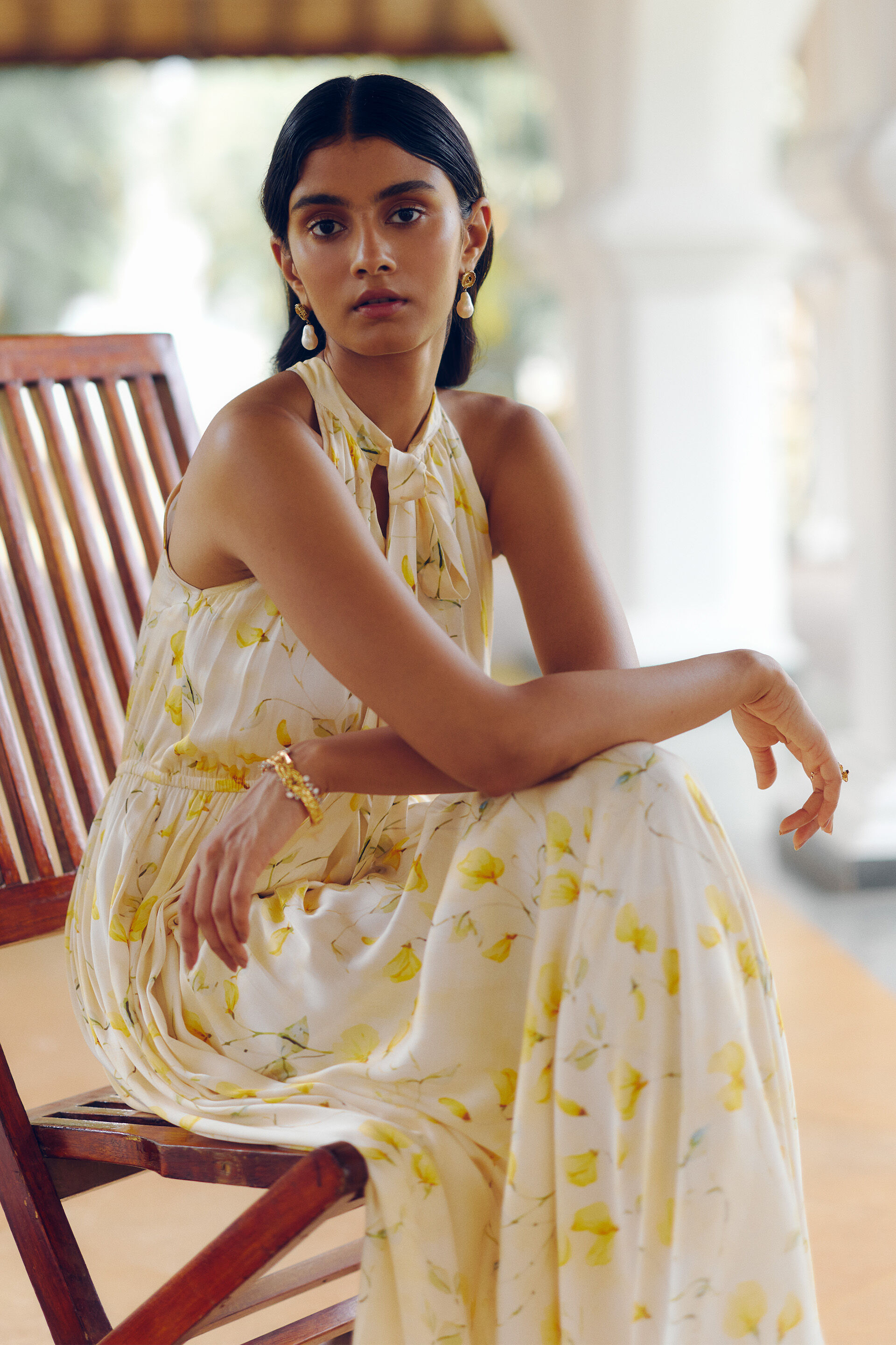 Yellow Bloom Maxi Dress, Yellow, image 3