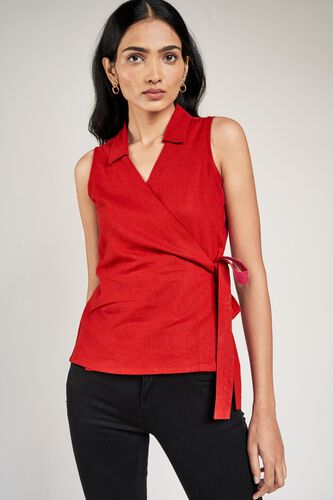 1 - Rust Solid Fit & Flare Top, image 1