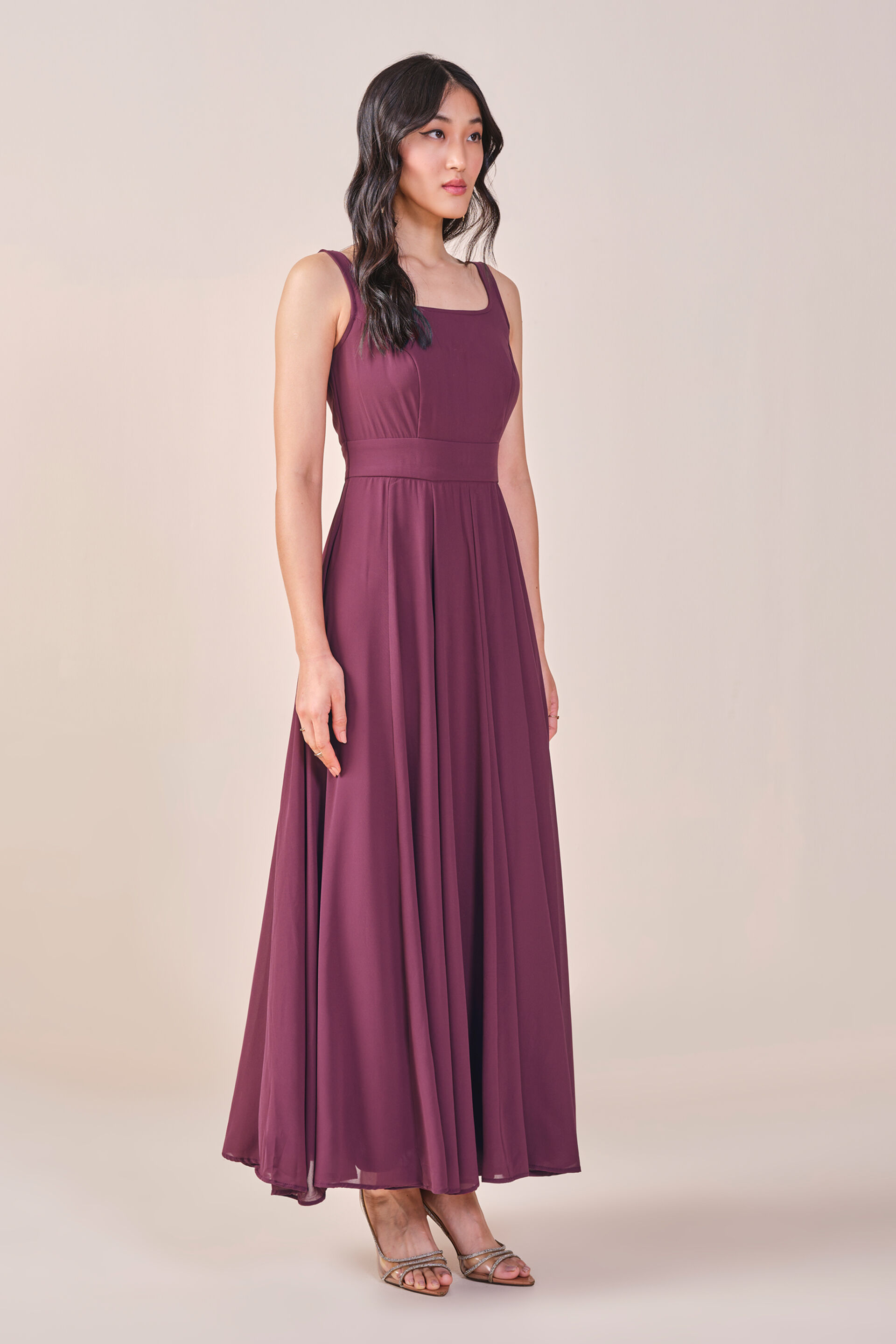 Arabella Maroon Maxi Dress, Maroon, image 4