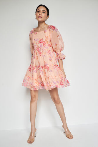 Sunup Floral Dress, Peach, image 2