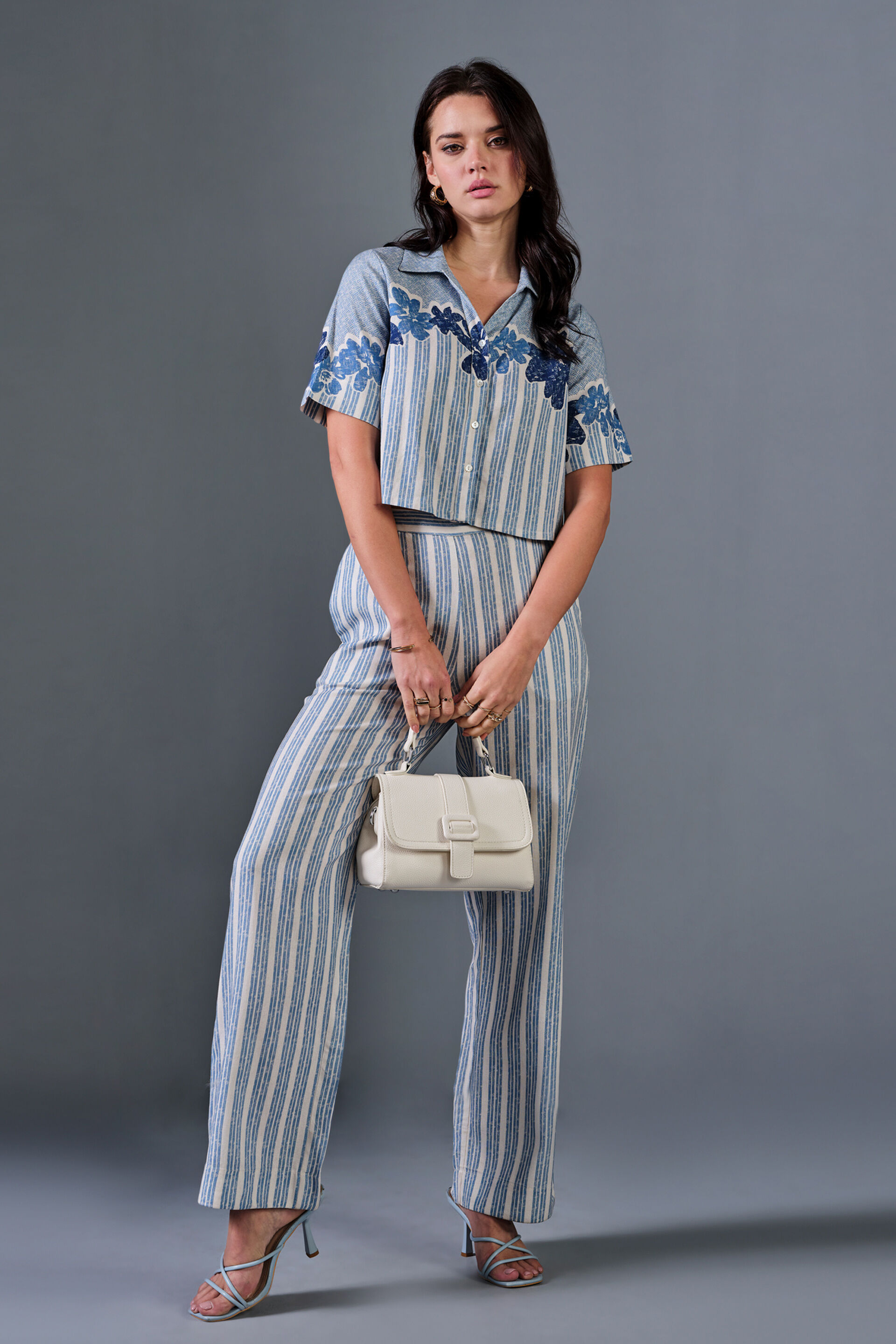 Blueming Viscose Blend Co-ord Set, Blue, image 1