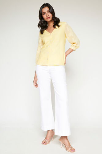 Yellow Linen Top, Yellow, image 2