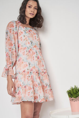 Multi Knee Length Flared Fit And Flare Dress, Multi Color, image 3