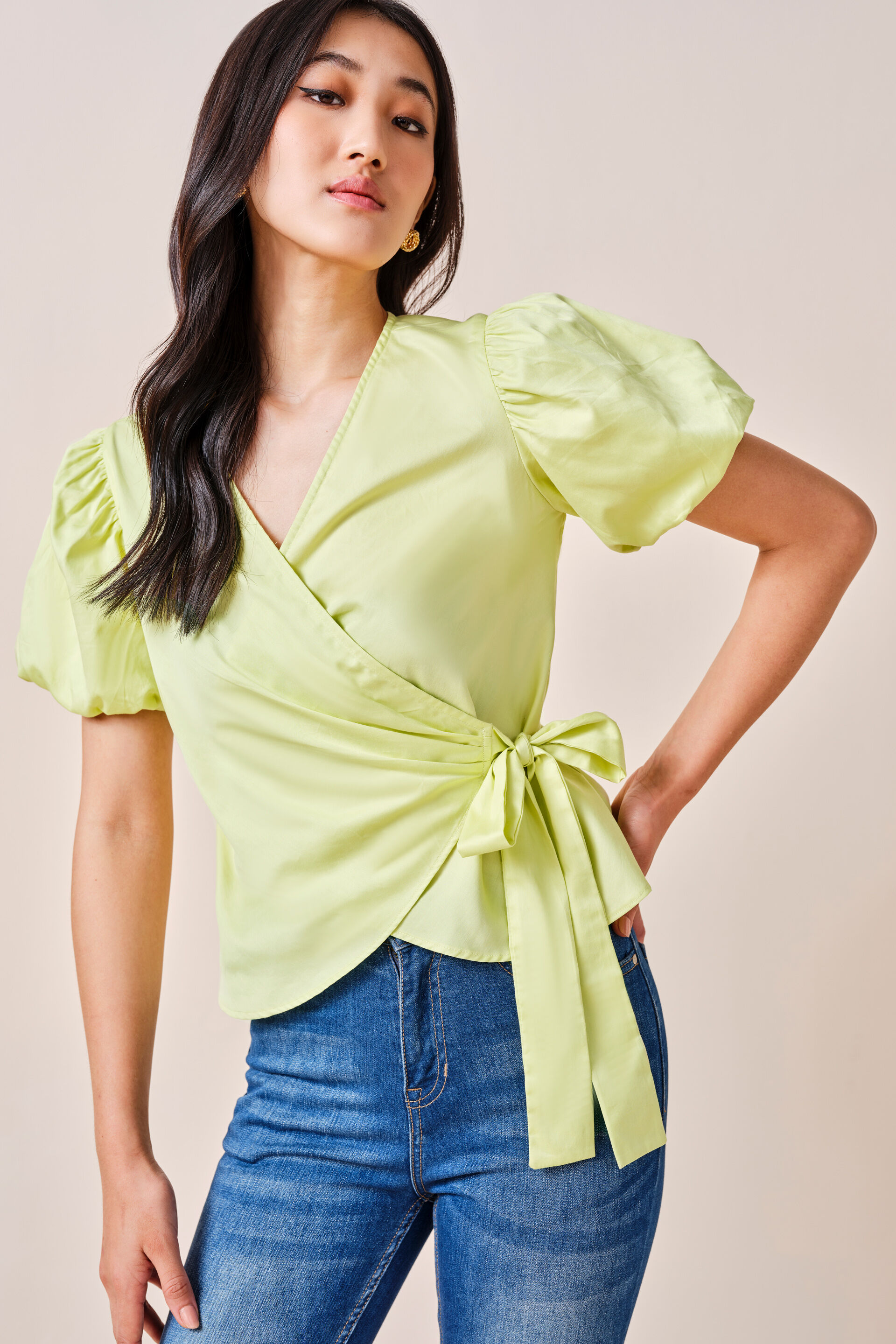 Cecilia Cotton Top, Lime Green, image 4