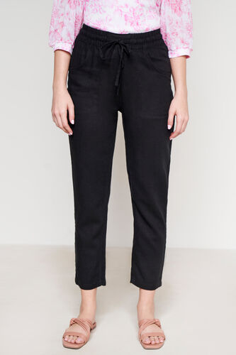 Black Linen Trouser, Black, image 1