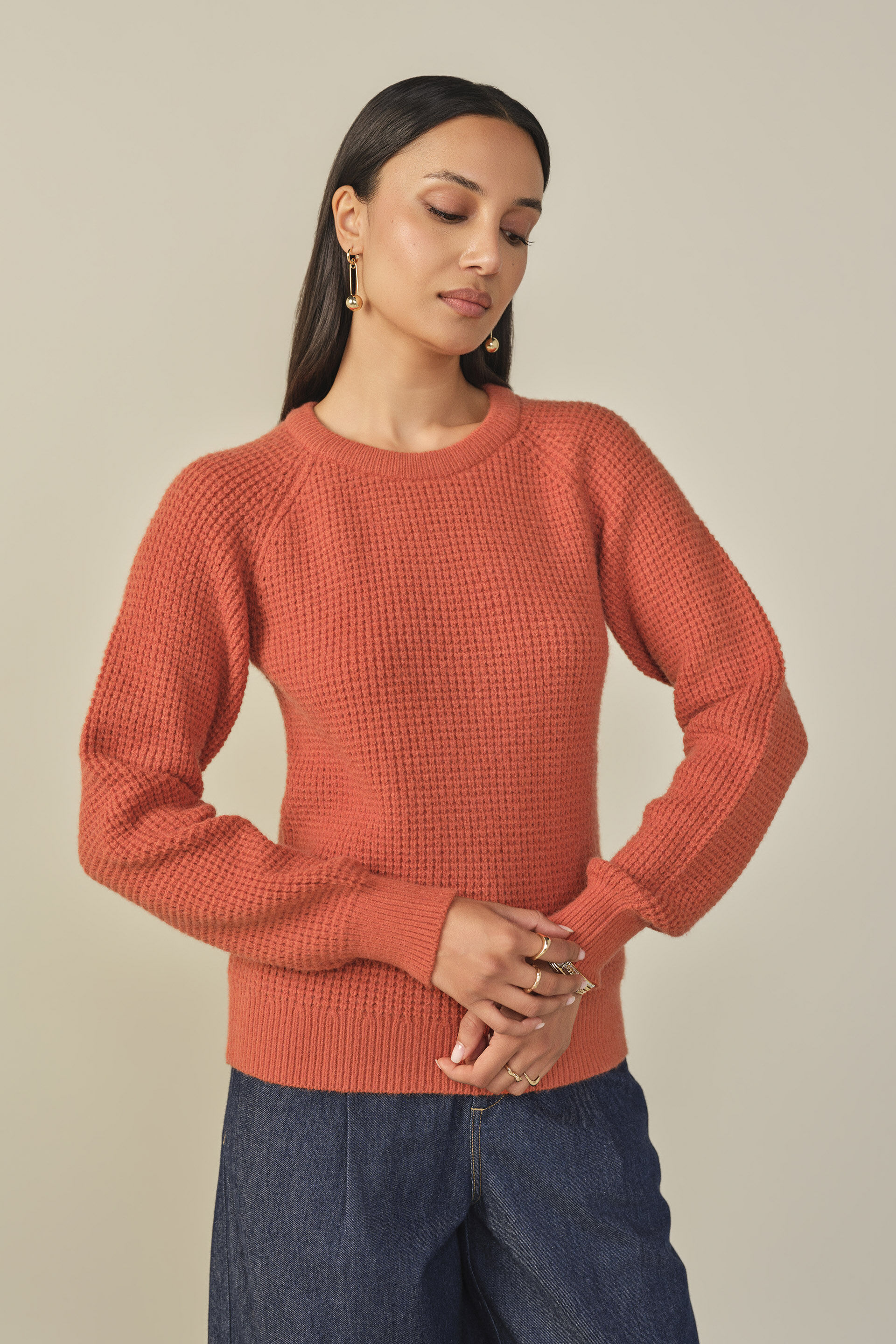 Solid Sweater in Rose, Rust, image 1