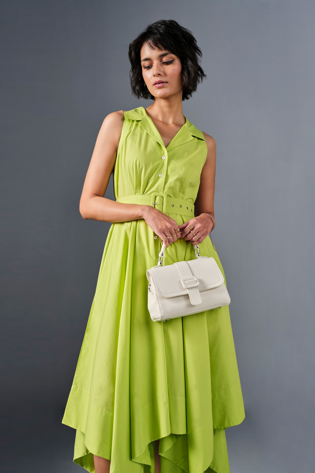 Frolic Summer Cotton Dress, Green, image 3
