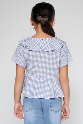 4 - Purple Geometric Printed Peplum Top, image 4
