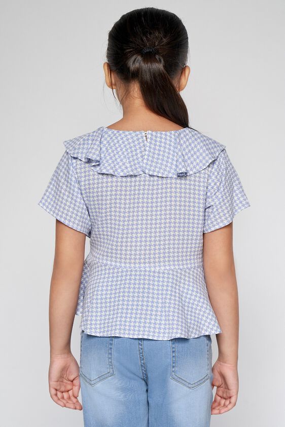 4 - Purple Geometric Printed Peplum Top, image 4