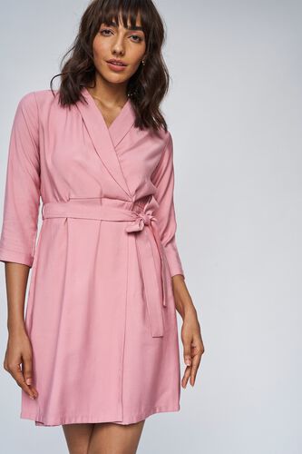 5 - Blush Solid Straight Knee Length Dress, image 5
