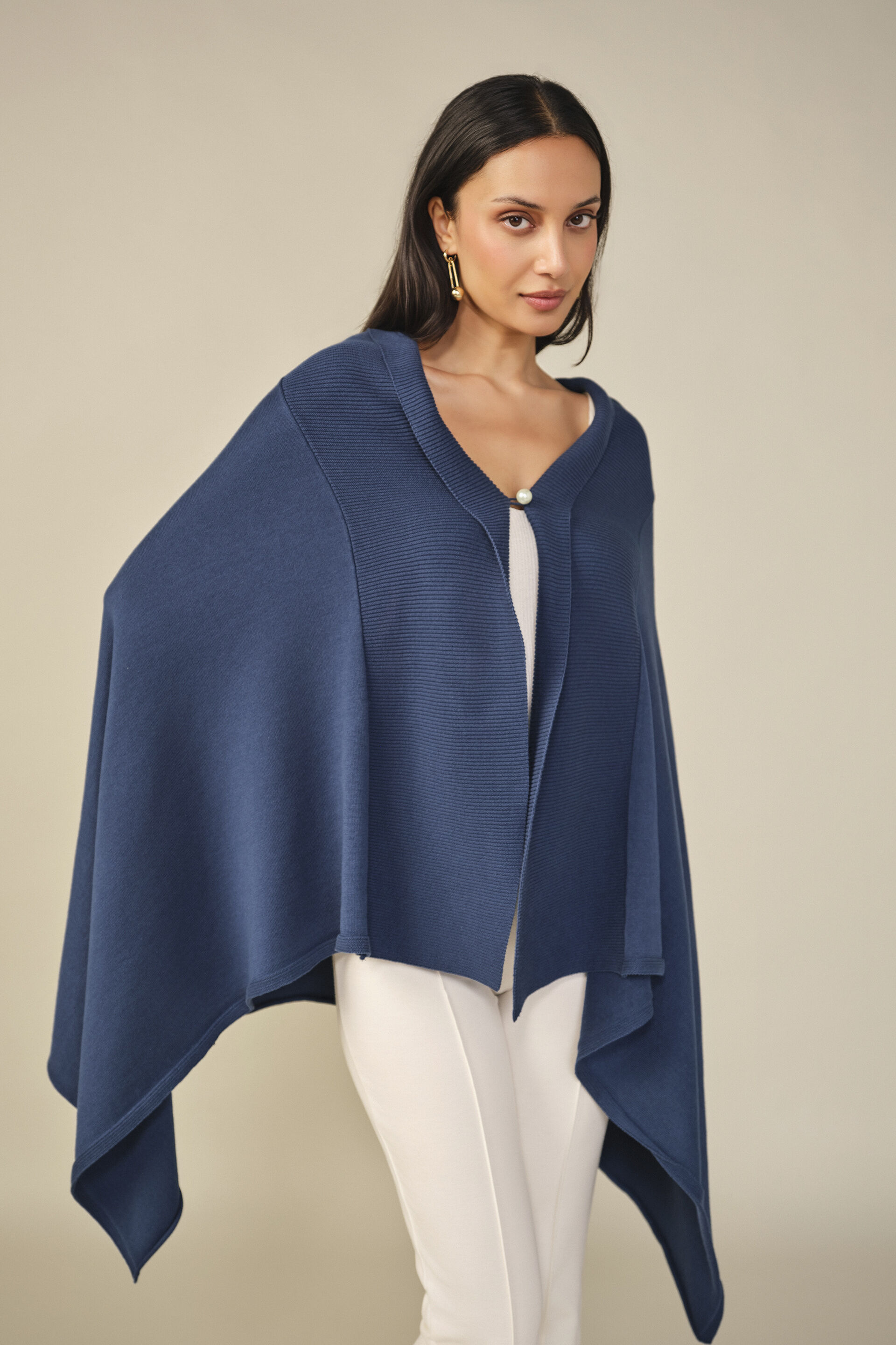 Relaxed Cotton Overlayer in Navy, Navy, image 5