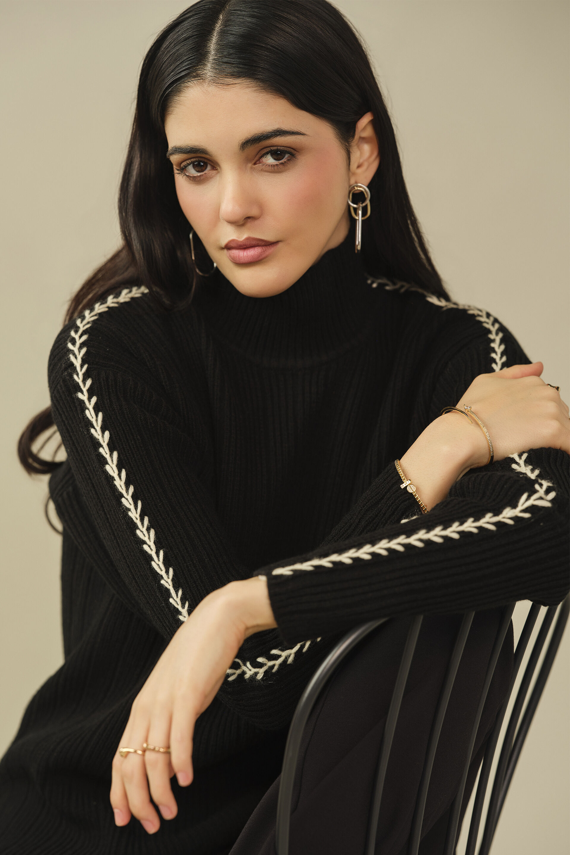 Solid Cotton Top in Black, Black, image 2