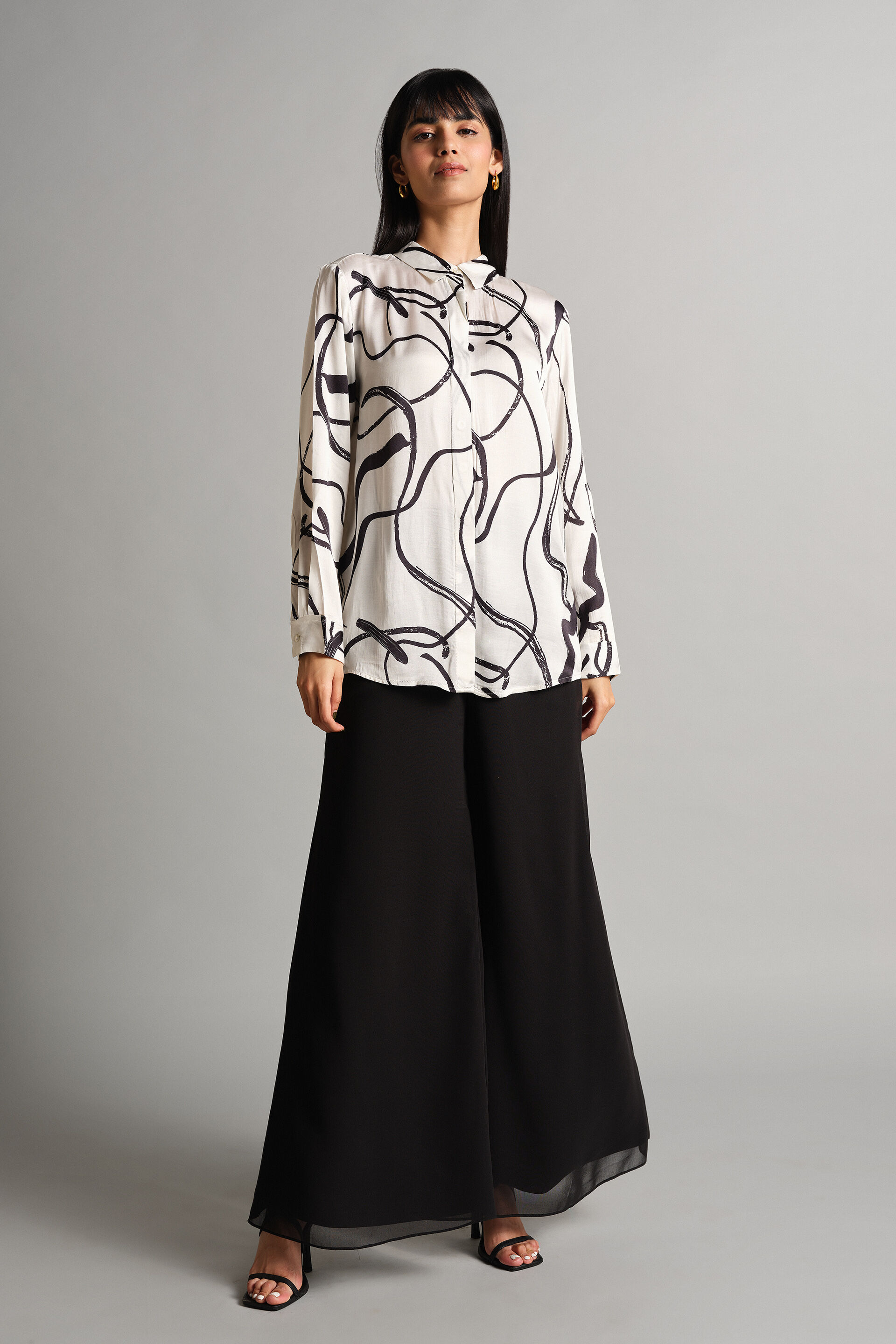 Abstract Curve Shirt, White, image 2