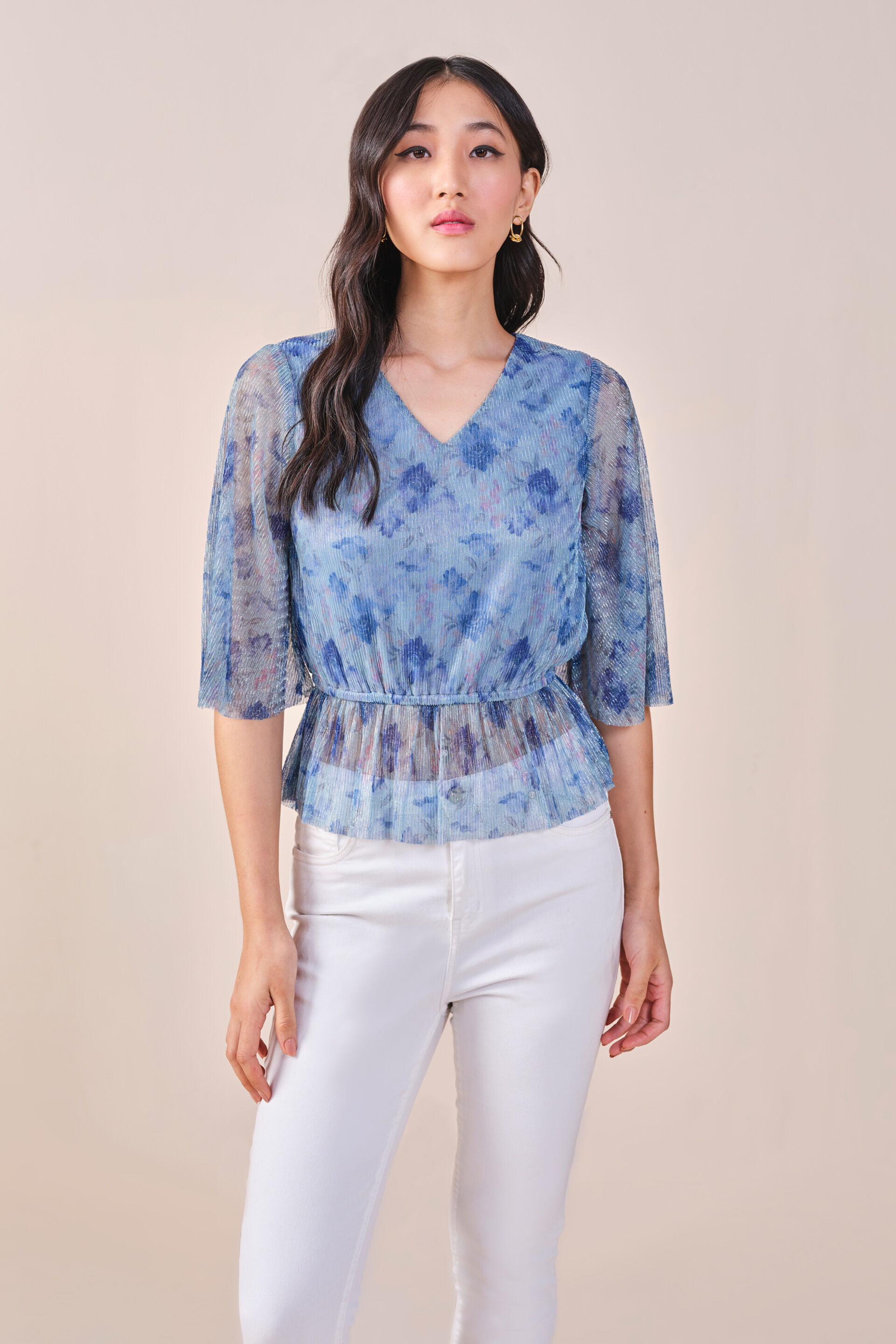 Julia Shimmer Top, Blue, image 3