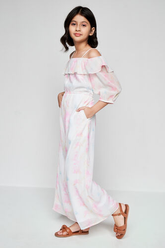 Cream and Pink with Happy-go-lucky Jumpsuit, Cream, image 3