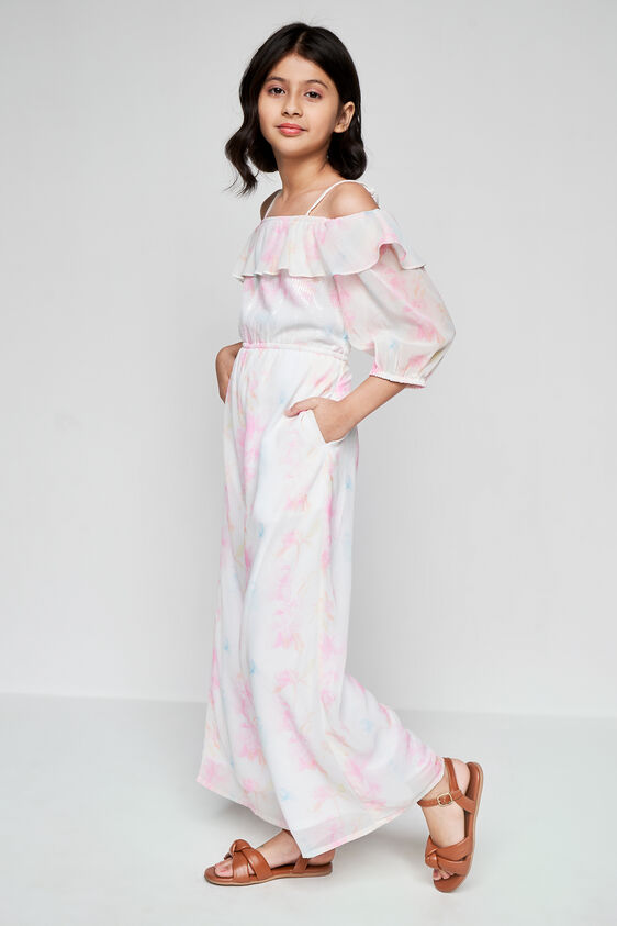 Cream and Pink with Happy-go-lucky Jumpsuit, Cream, image 3