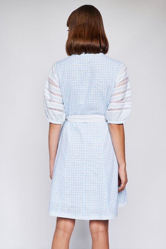 Blue Stripes Straight Dress, Blue, image 6