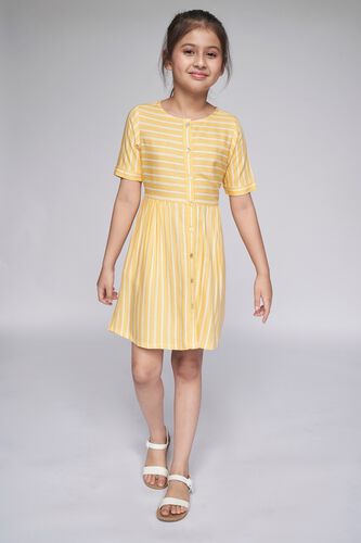 4 - Yellow Stripes Flared Dress, image 4