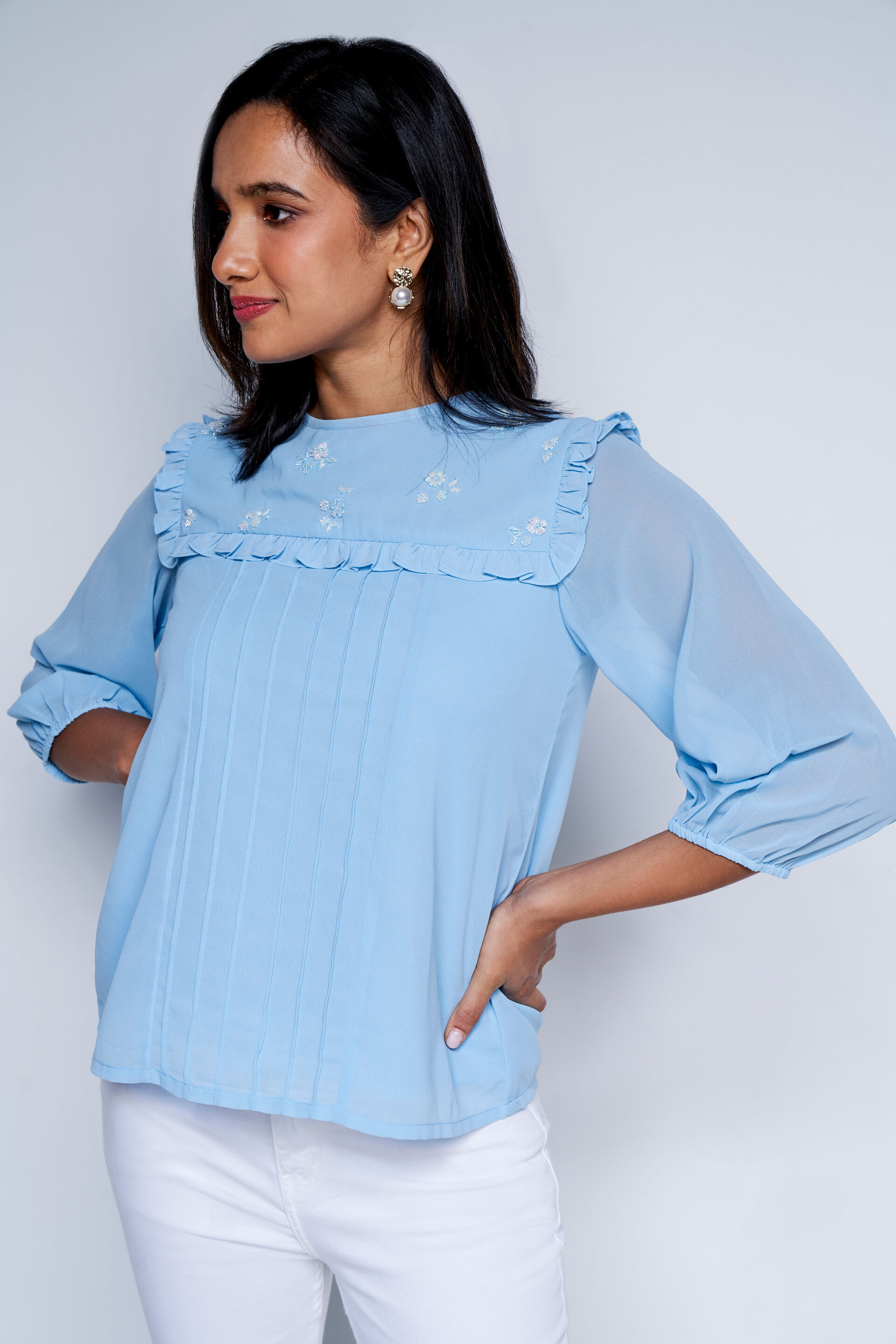 Blue Dreamer Top, Powder Blue, image 2
