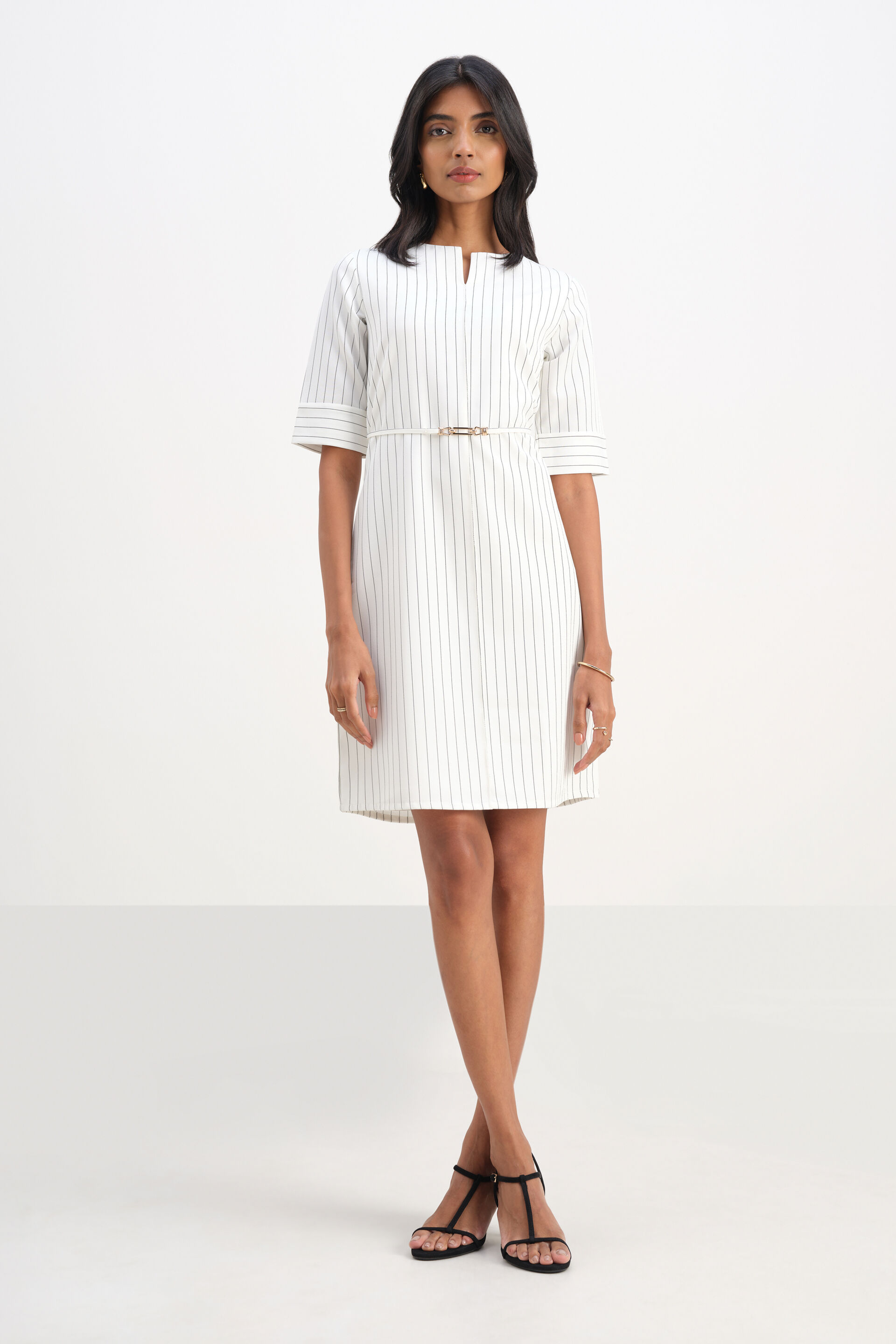 Monochrome Motion Dress, White, image 2