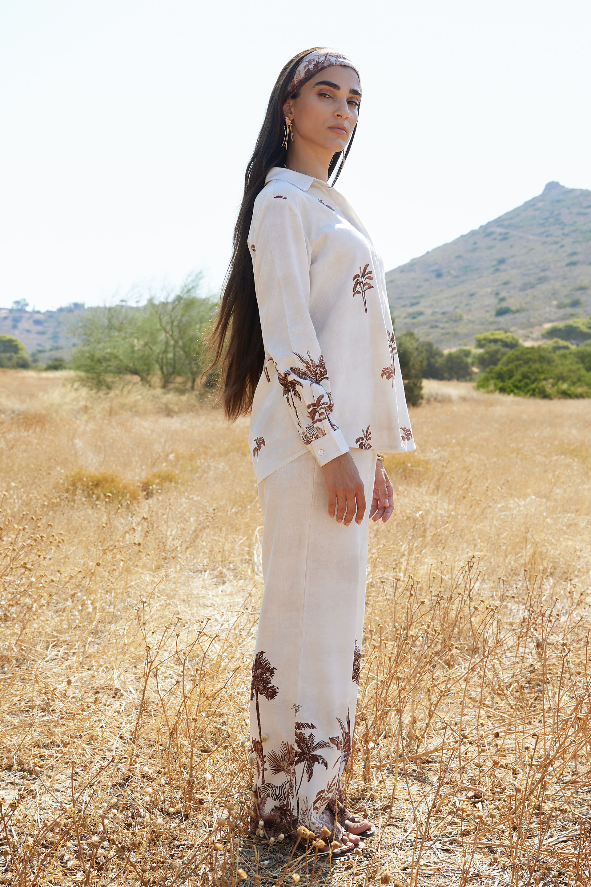 Naira Printed Co-ord Set, Brown, image 5