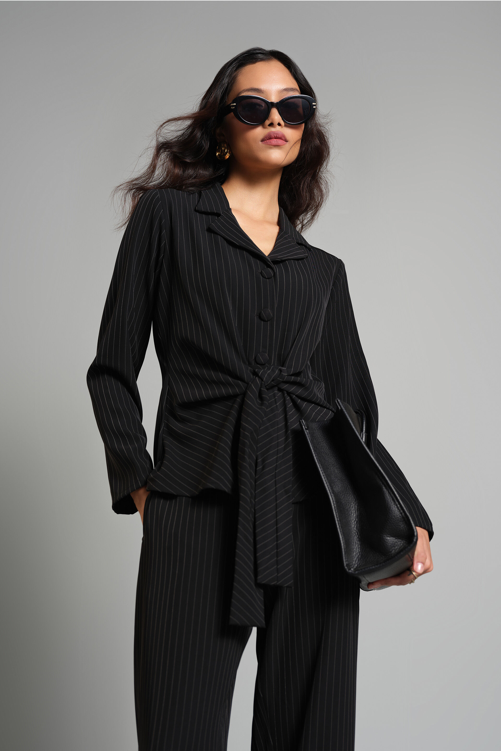 Basalt Tie-up Co-ord, Black, image 1