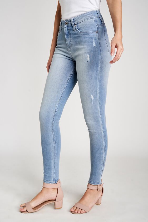 4 - Nora Ice Blue Mid Rise Skinny Jeans, image 4