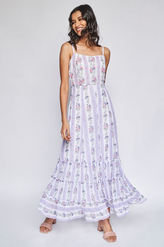 White Floral Straight Gown, White, image 5