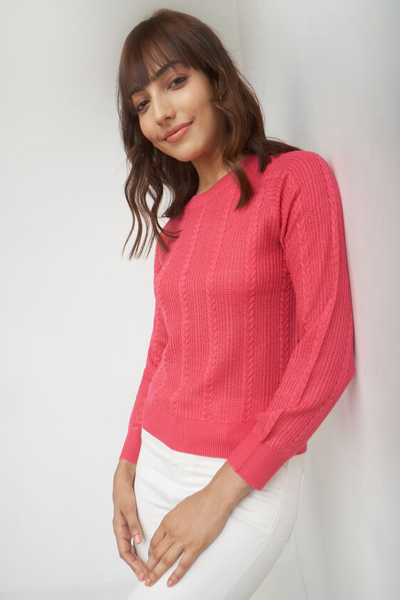 Pink Solid Straight Top, Pink, image 1