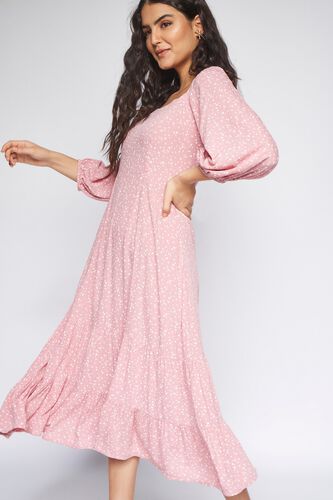 2 - Pink Polka Dots Curved Dress, image 2