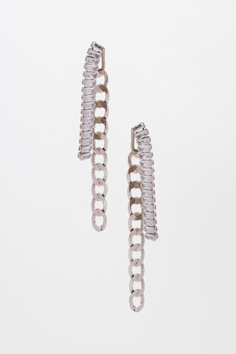 Silver Brass Earring, , image 1