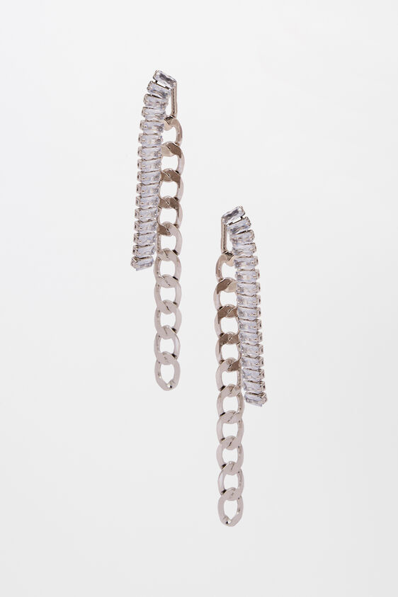 Silver Brass Earring, , image 1