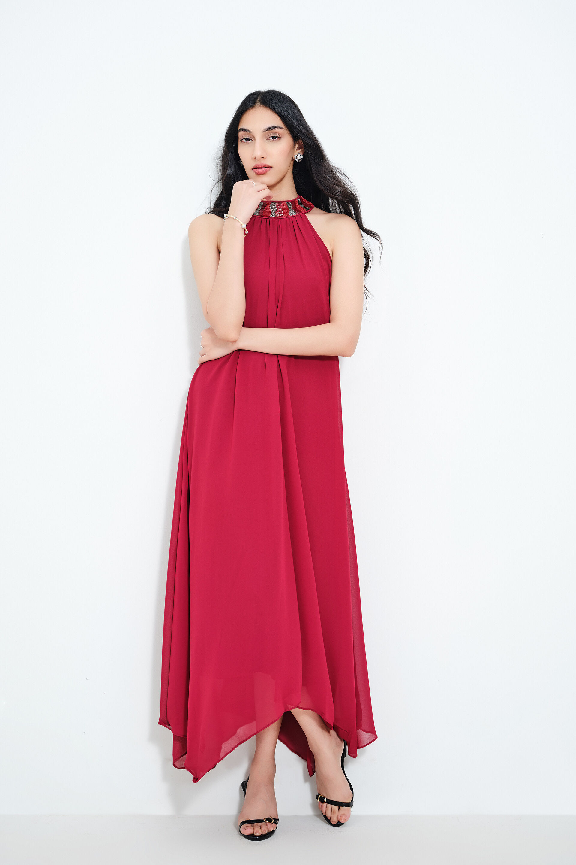 Crimson Chase Dress, Maroon, image 1