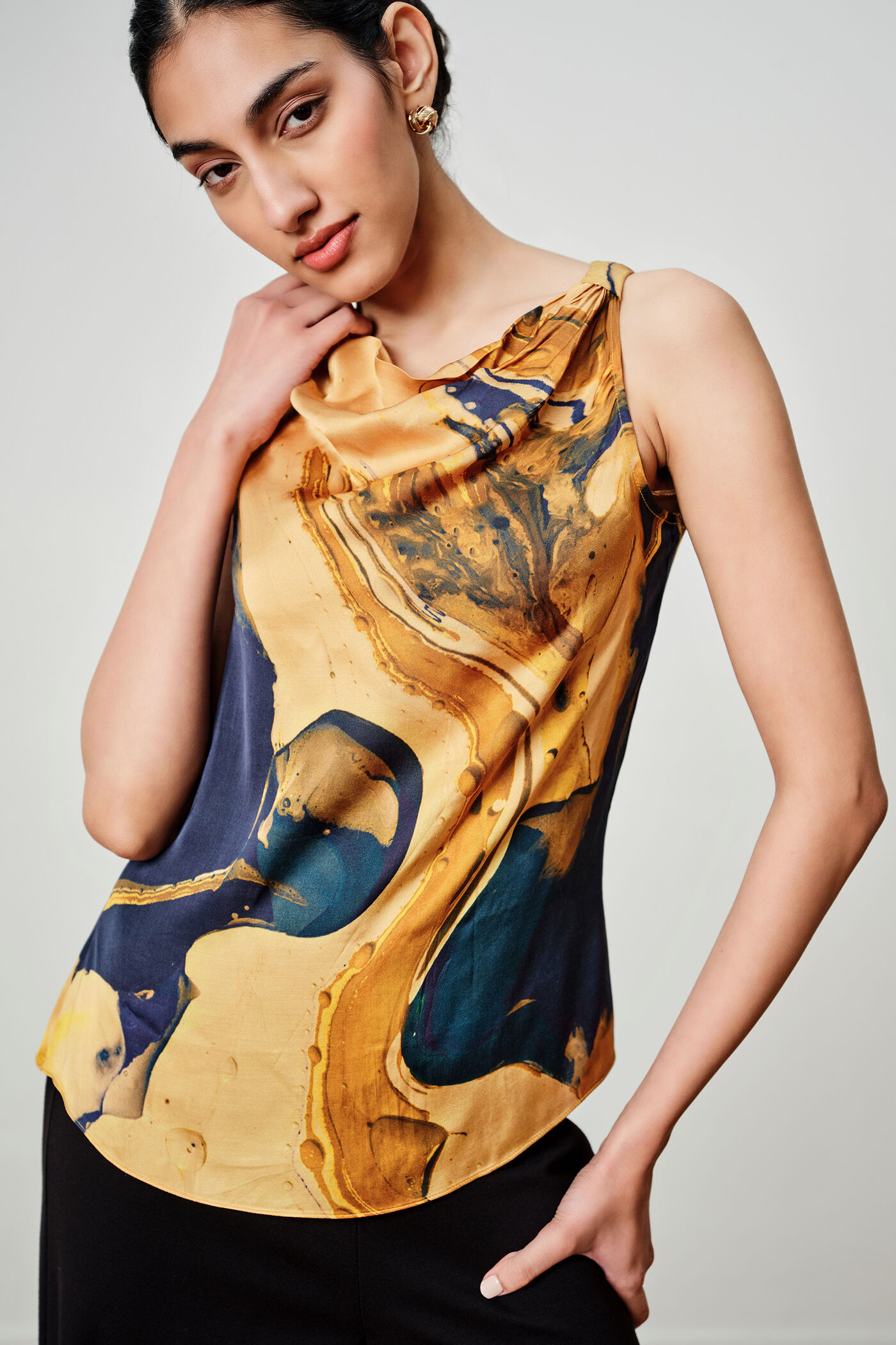 Mae Abstract Print Modal Top