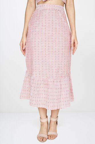 2 - Red - White Stripes A-Line Skirt, image 2