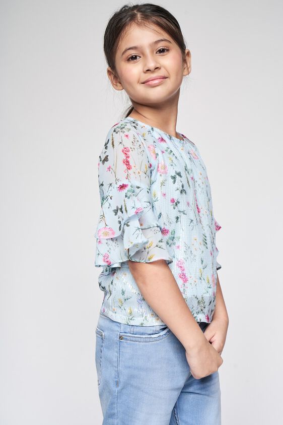 4 - Powder Blue Floral Straight Top, image 4