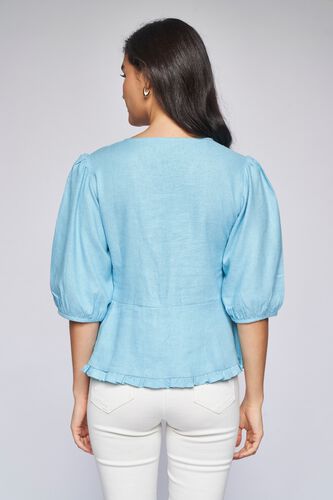 4 - Blue Solid Curved Top, image 4