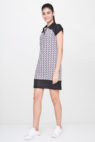 4 - Multi Geometric Shirt Collar A-Line Dress, image 4