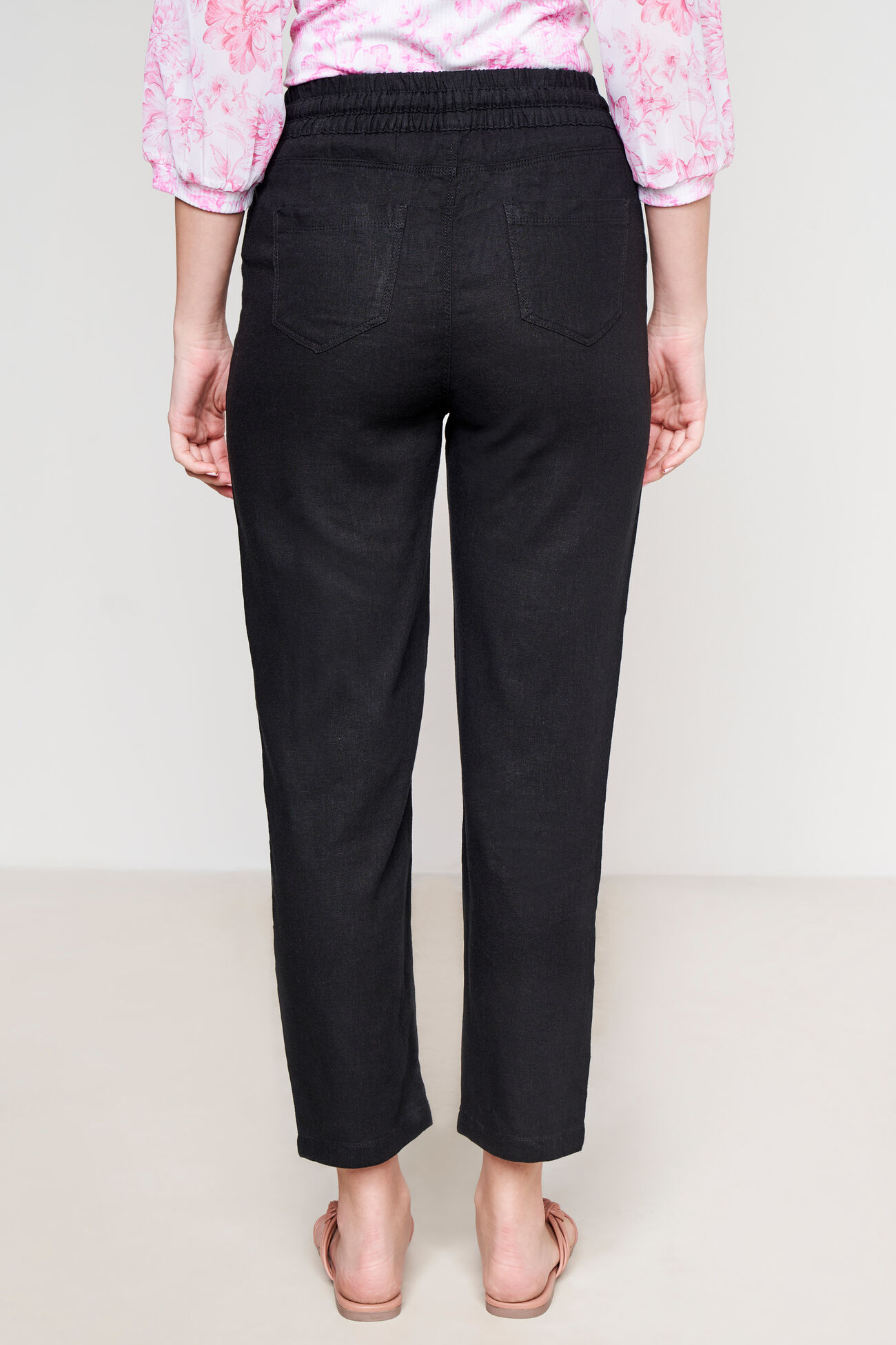 Black Linen Trouser, Black, image 3