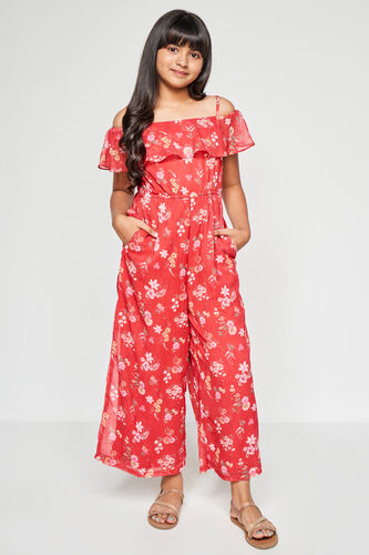 Flower Power Jumpsuit, Red, image 1