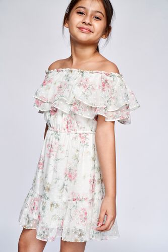 3 - White Floral Flounce Dress, image 3