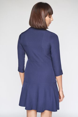 5 - Navy Solid Wrap Dress, image 5