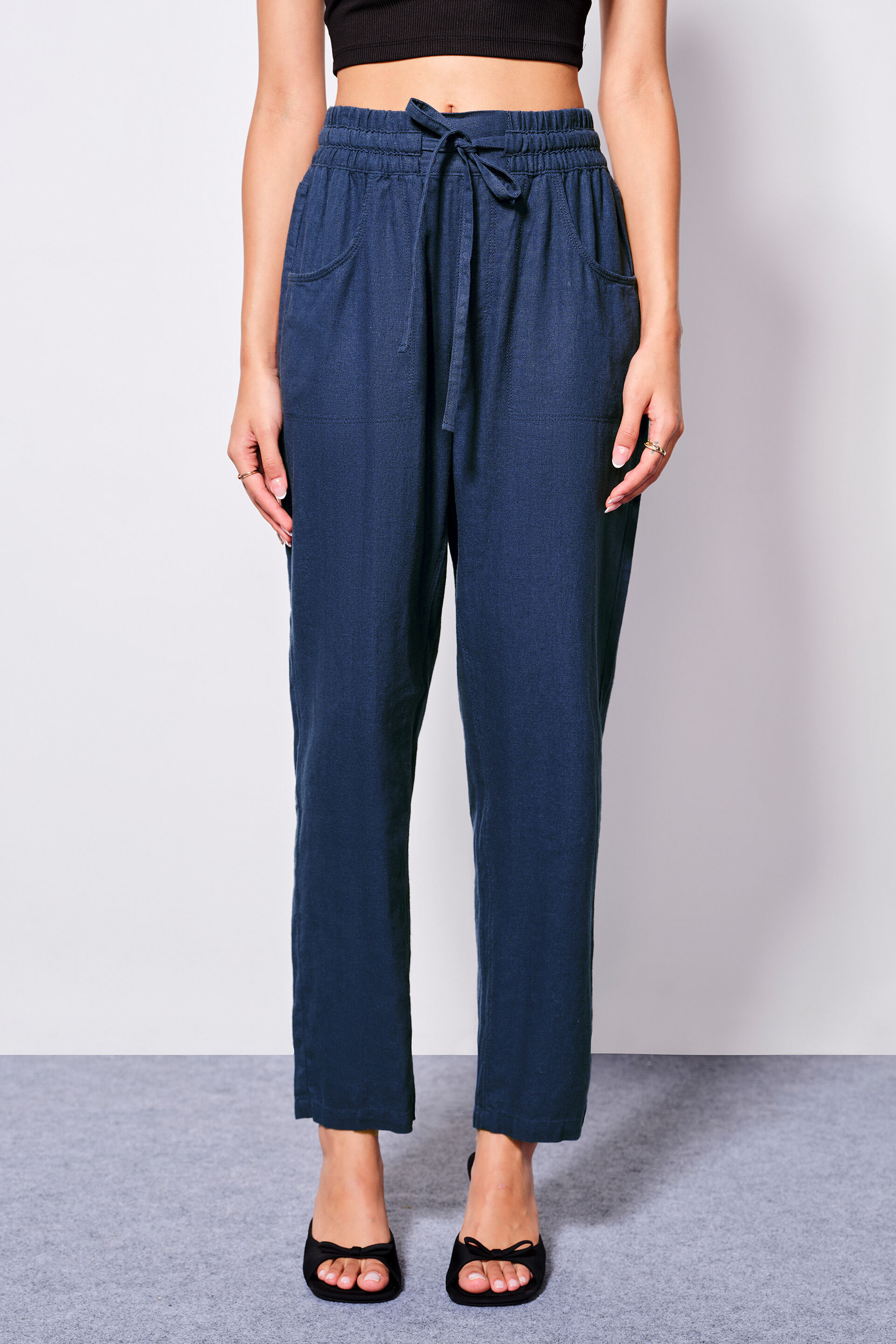 Buy Urban Comfort Linen Blend Drawstring Pants Online for