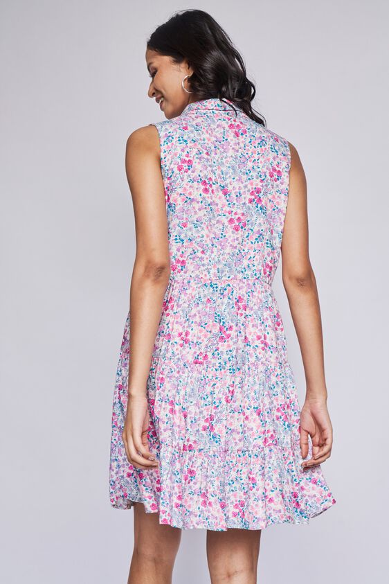 Multi Color Floral Flared Dress, Multi Color, image 5