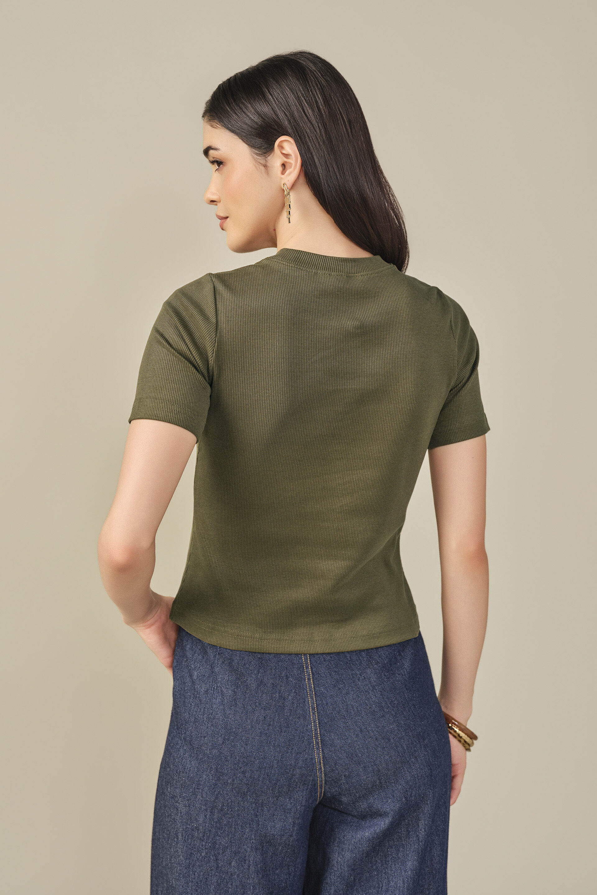 Solid Cotton Top in Olive, Olive, image 5