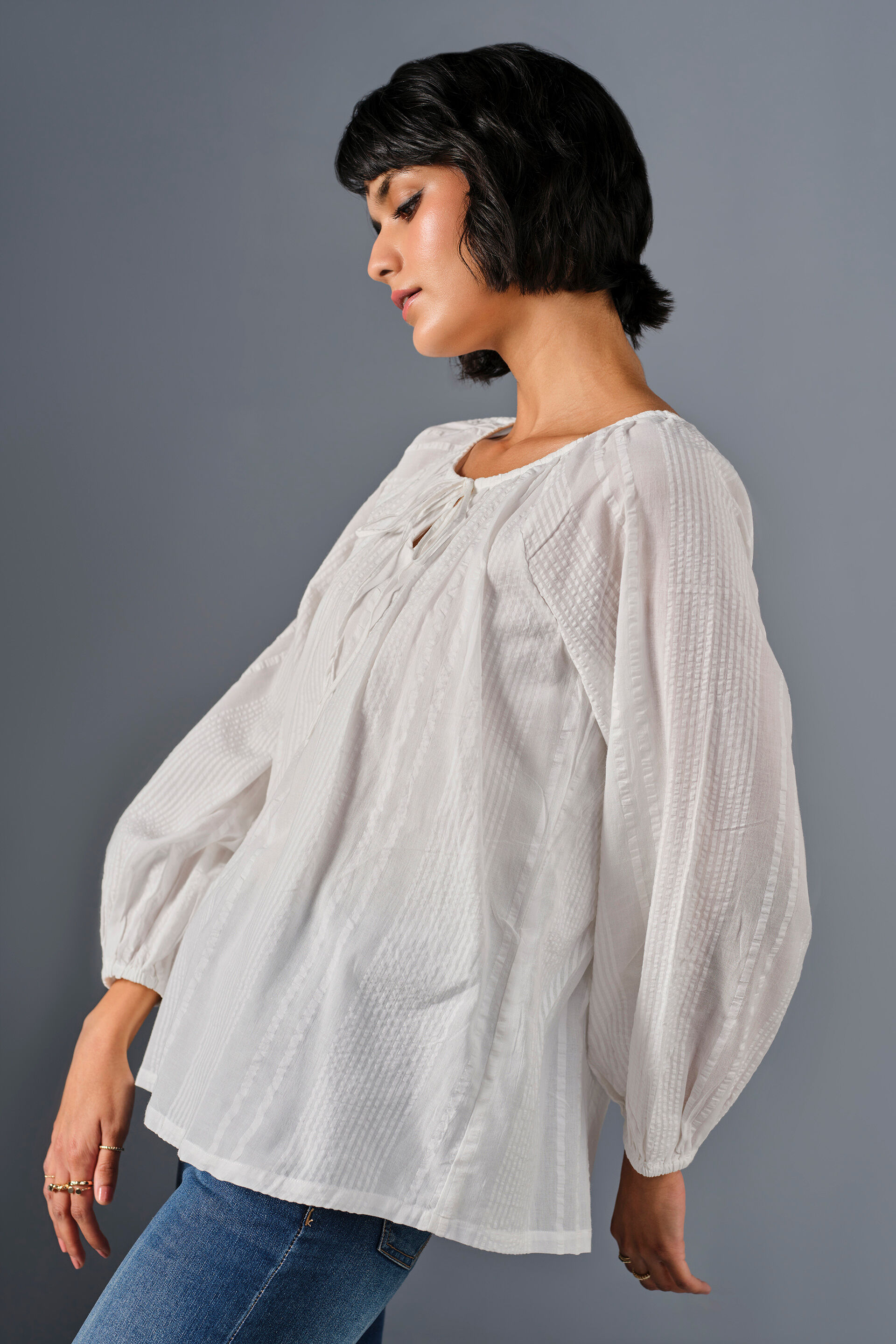 Breezy Day Cotton Top, White, image 5