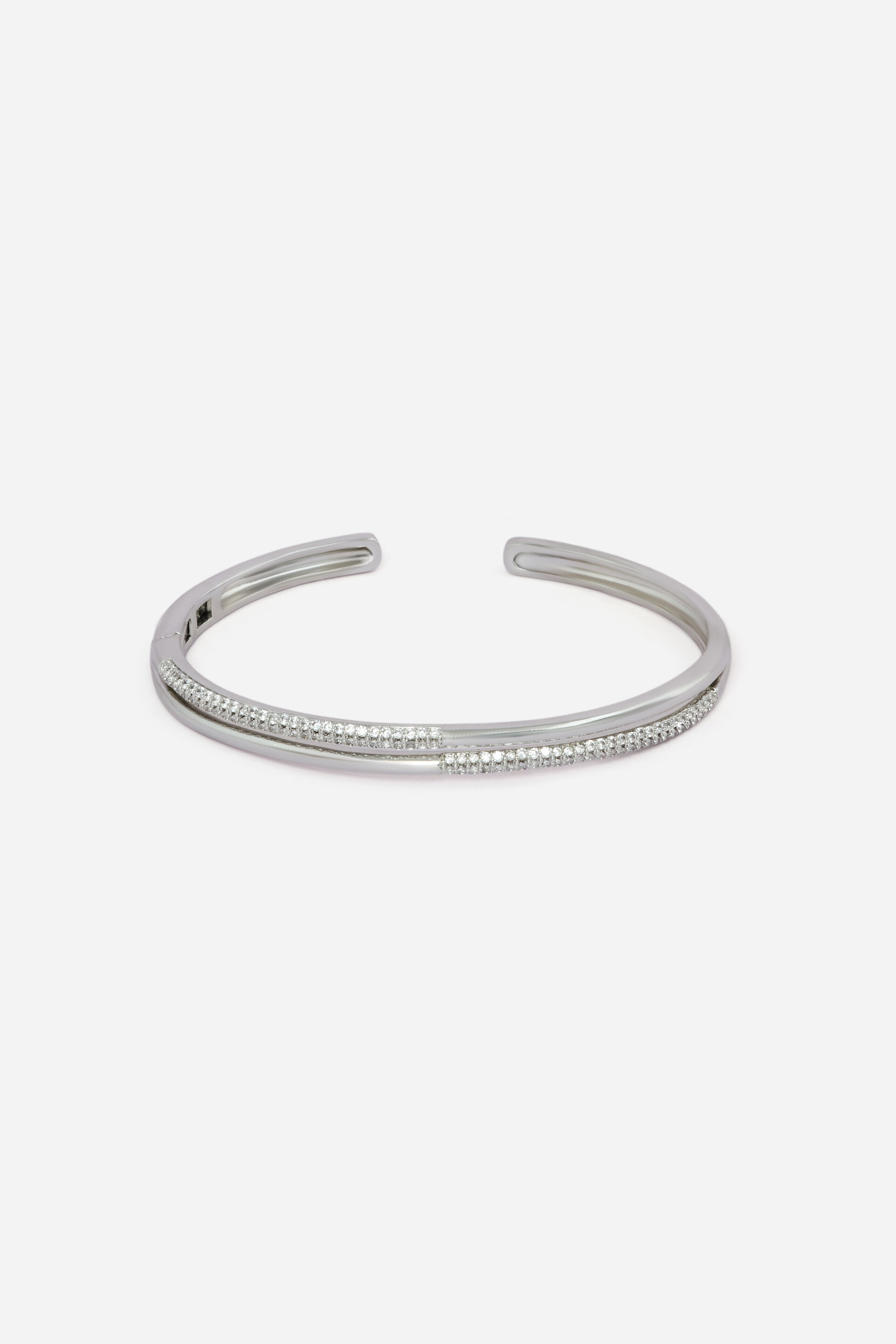 Silver Embellished Dual Layer Cuff, , image 1